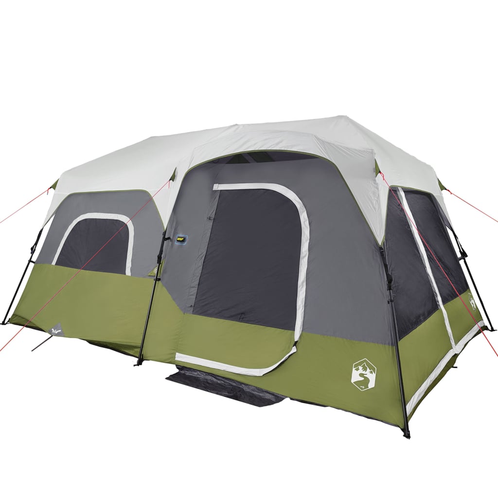 Family Tent with LED 9-Person Light Green Quick Release