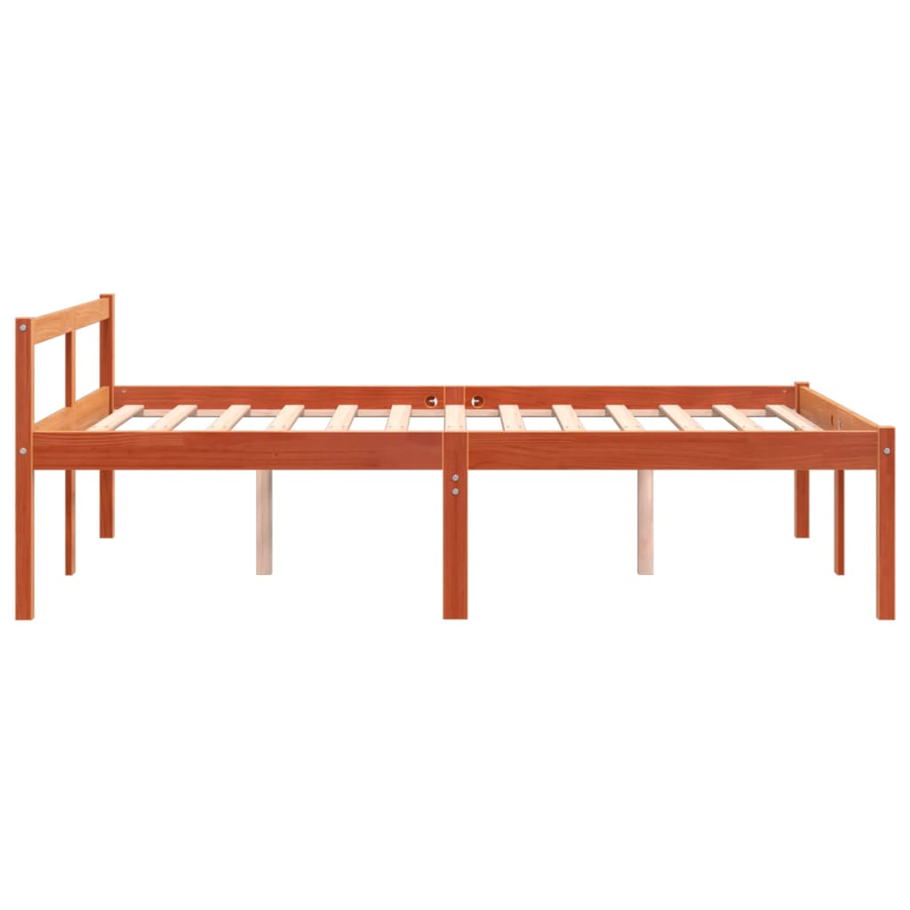 Senior Bed without Mattress Wax Brown 140x200 cm Solid Wood Pine