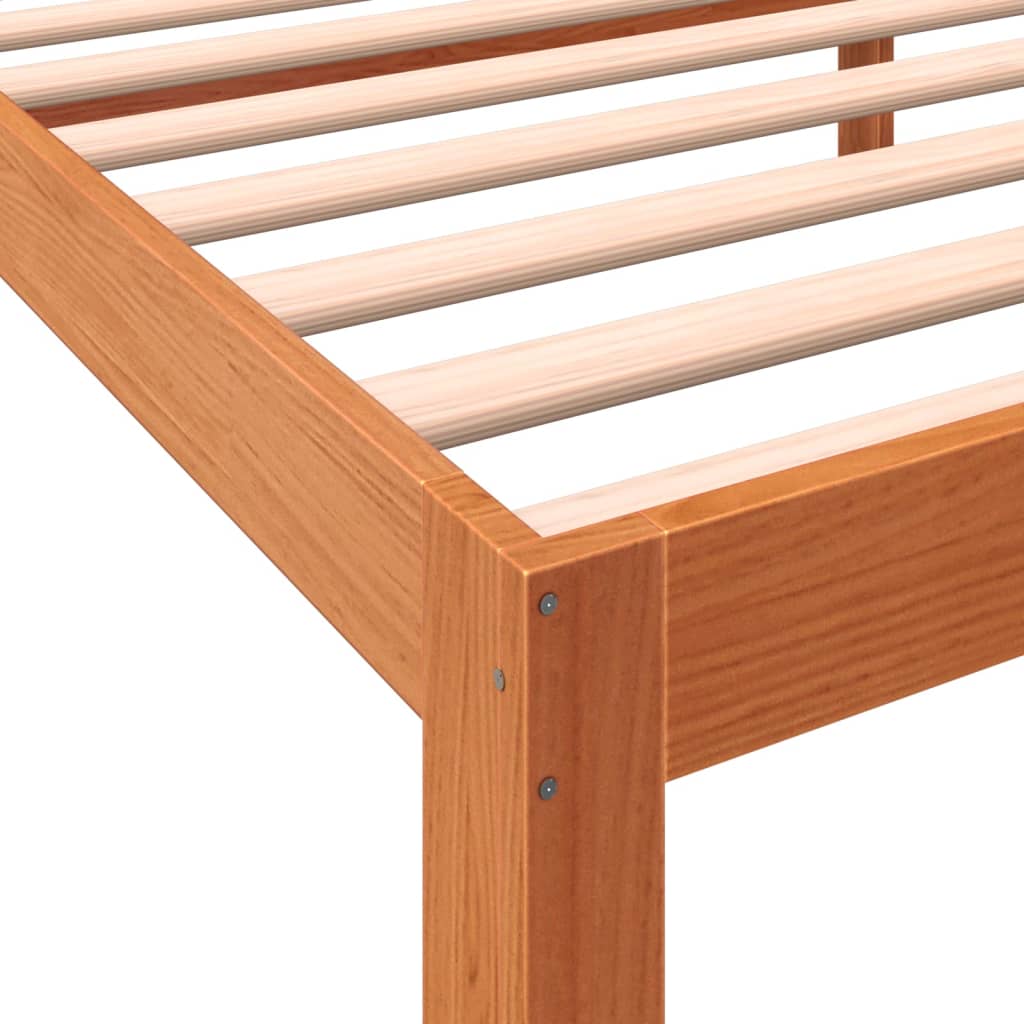 Bed Frame with Headboard Wax Brown 90x190 cm Single Solid Wood Pine