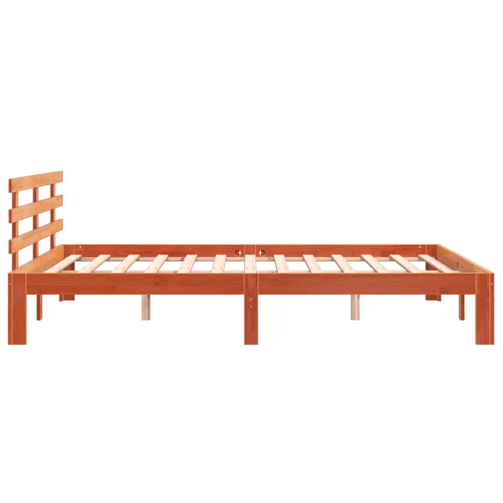 Bed Frame without Mattress Wax Brown 180x200 cm Super King Solid Wood Pine