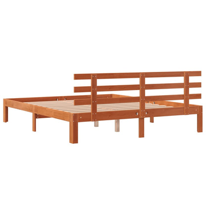 Bed Frame without Mattress Wax Brown 180x200 cm Super King Solid Wood Pine