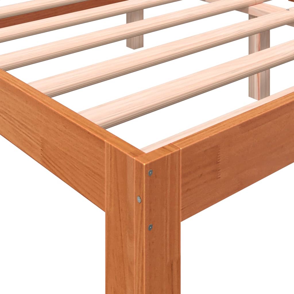 Bed Frame without Mattress Wax Brown 180x200 cm Super King Solid Wood Pine