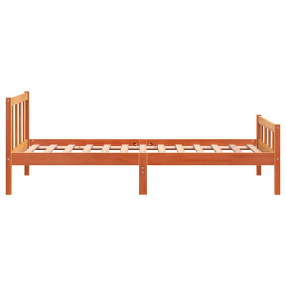 Bed Frame without Mattress Wax Brown 75x190 cm Small Single Solid Wood Pine