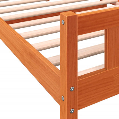 Bed Frame without Mattress Wax Brown 75x190 cm Small Single Solid Wood Pine