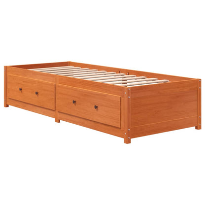 Day Bed without Mattress Wax Brown 75x190 cm Small Single Solid Wood Pine