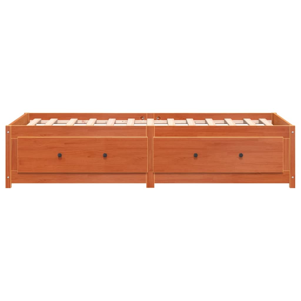 Day Bed without Mattress Wax Brown 75x190 cm Small Single Solid Wood Pine