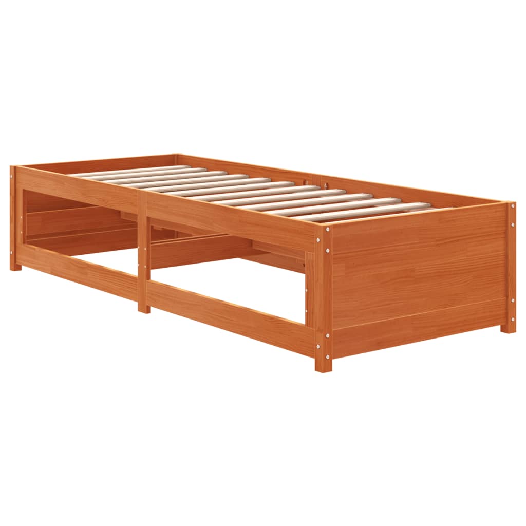 Day Bed without Mattress Wax Brown 75x190 cm Small Single Solid Wood Pine