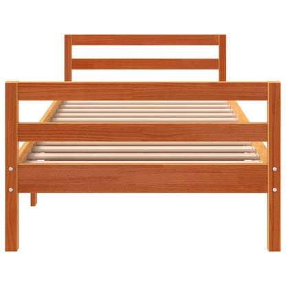 Bed Frame without Mattress Wax Brown 90x190 cm Single Solid Wood Pine