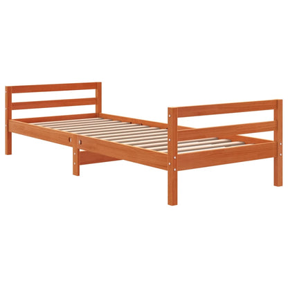 Bed Frame without Mattress Wax Brown 90x190 cm Single Solid Wood Pine