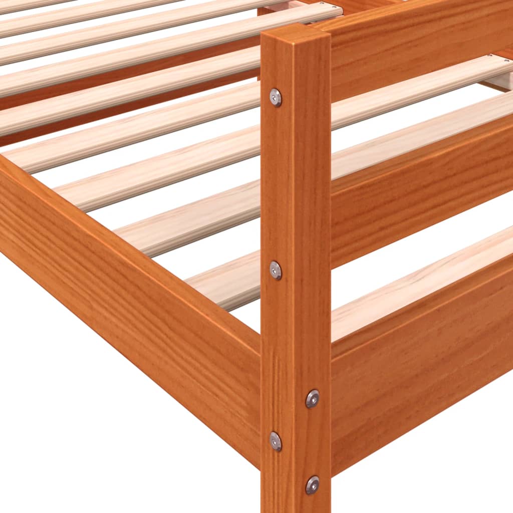 Bed Frame without Mattress Wax Brown 90x190 cm Single Solid Wood Pine