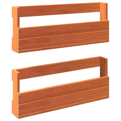 Wall-mounted Shoe Racks 2 pcs Wax Brown 59x8.5x23.5 cm Solid Wood Pine