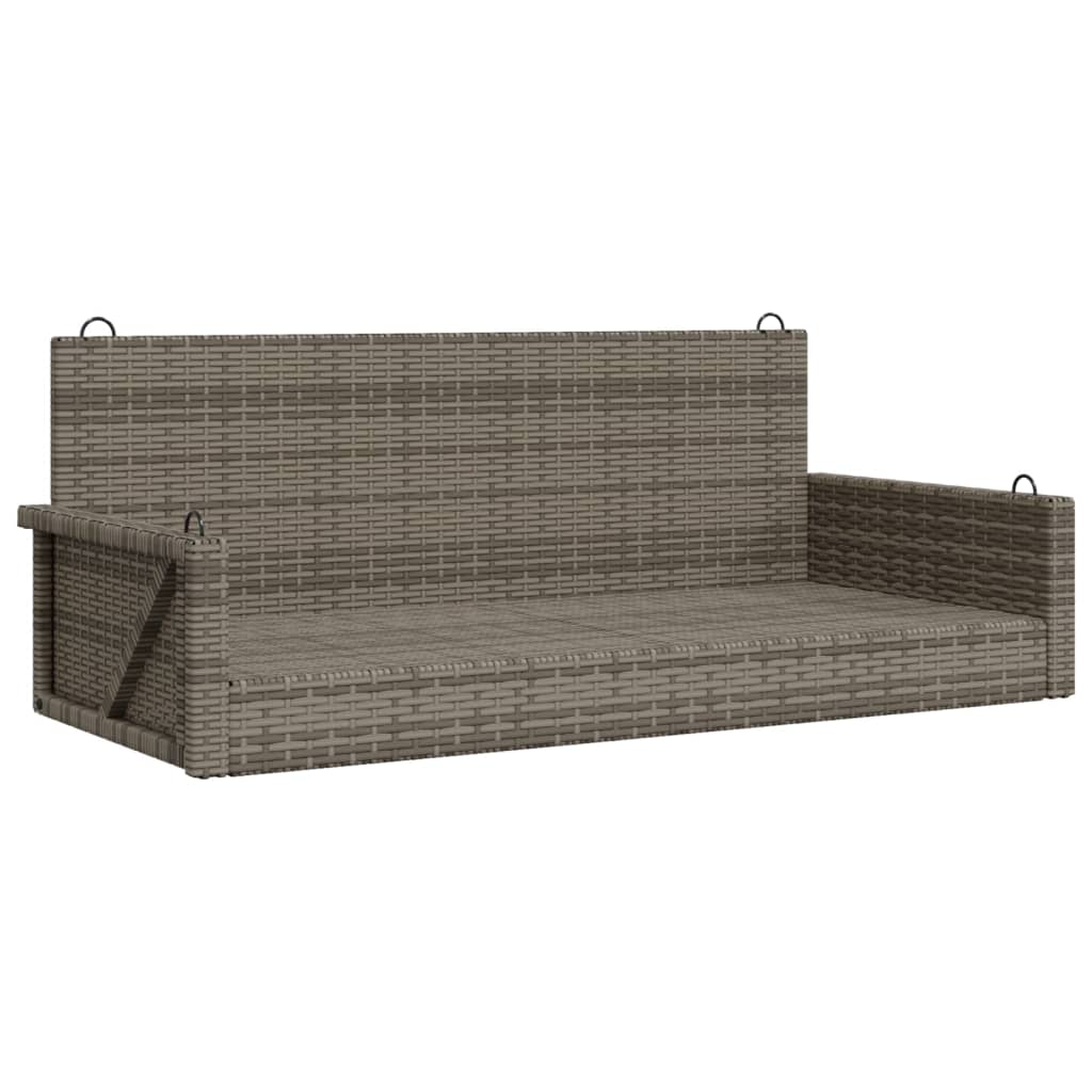 Swing Bench Grey 119x56x48 cm Poly Rattan