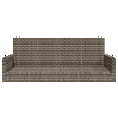 Swing Bench Grey 119x56x48 cm Poly Rattan