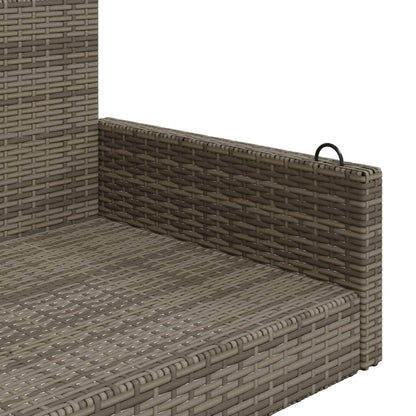 Swing Bench Grey 119x56x48 cm Poly Rattan