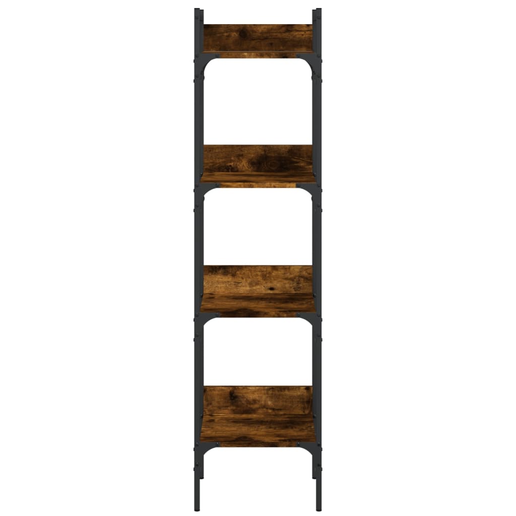 Bookshelf 4-Tier Smoked Oak 35x30x138.5 cm Engineered Wood