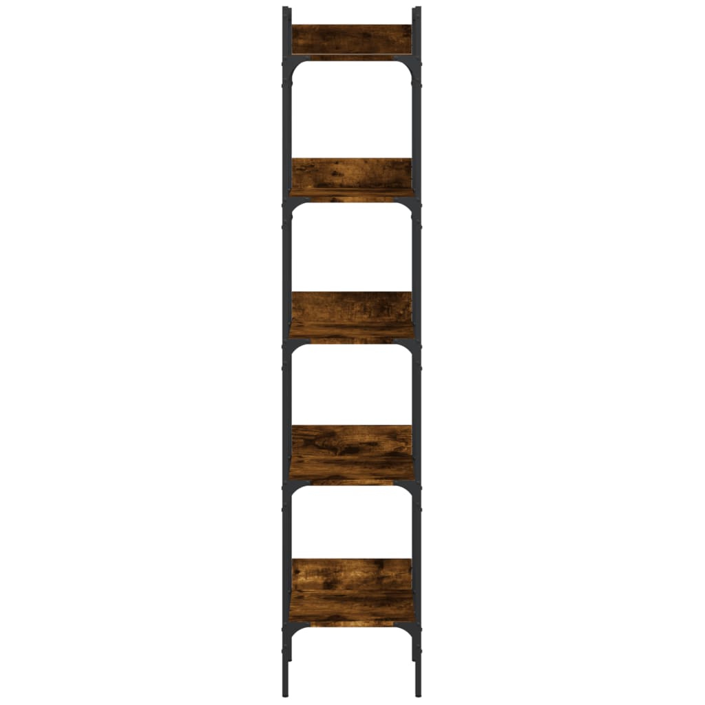 Bookshelf 5-Tier Smoked Oak 35x30x174 cm Engineered Wood