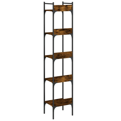 Bookshelf 5-Tier Smoked Oak 35x30x174 cm Engineered Wood