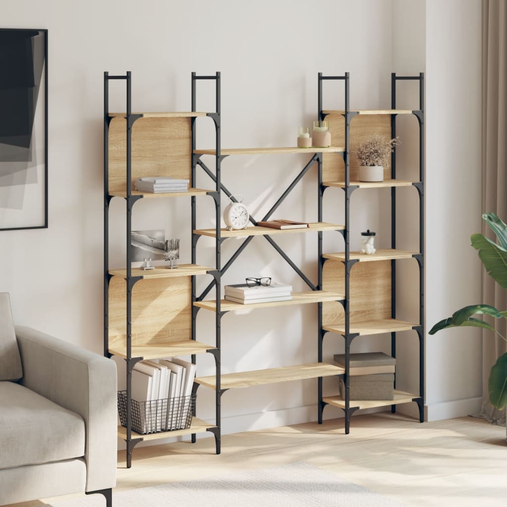 Bookshelf Sonoma Oak 155.5x24x166.5 cm Engineered Wood