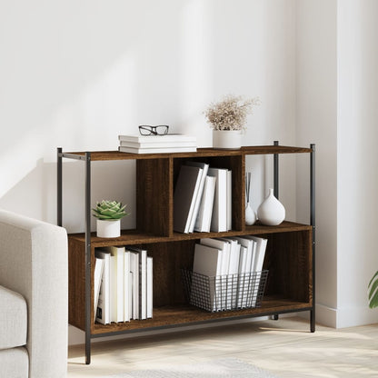 Bookcase Brown Oak 102x28x77.5 cm Engineered Wood