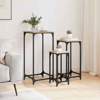 Nesting Side Tables 3 pcs Sonoma Oak Engineered Wood