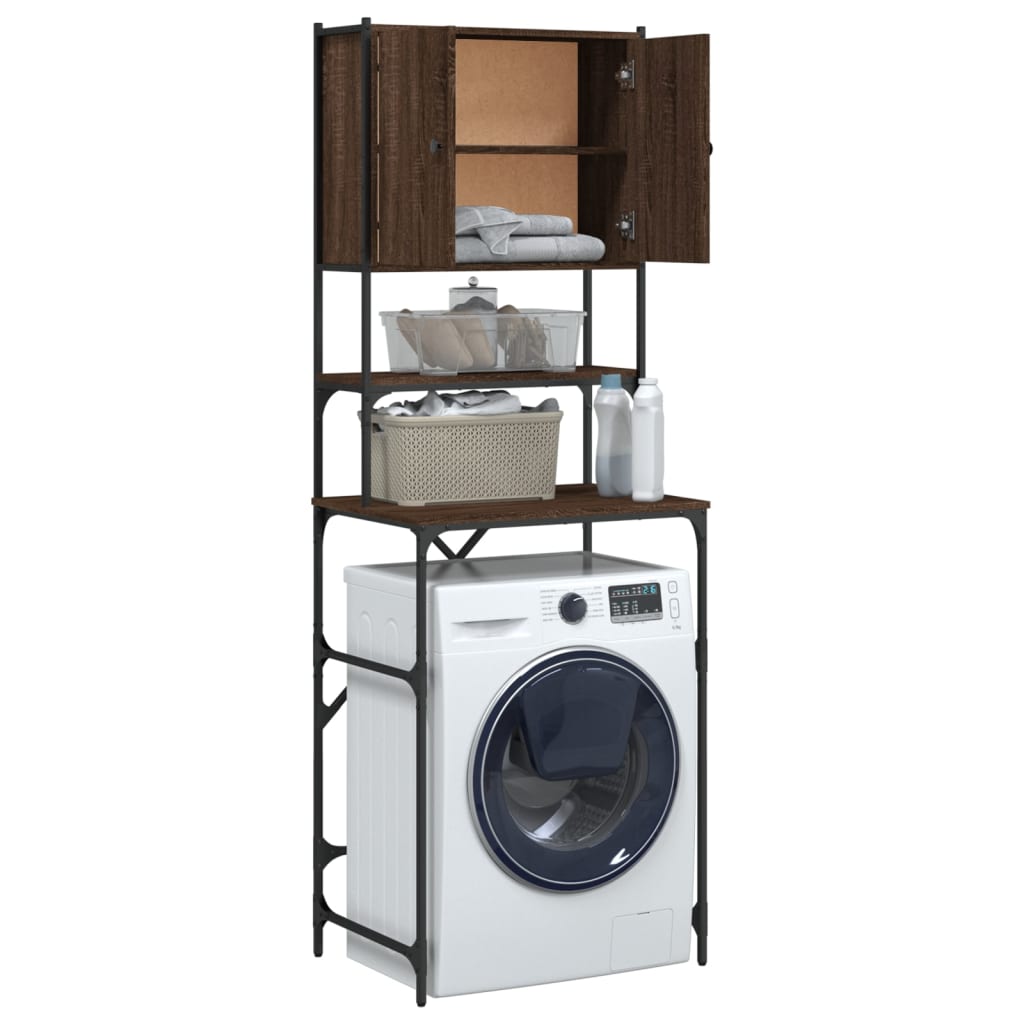 Washing Machine Cabinet Brown Oak 68x48.5x194 cm