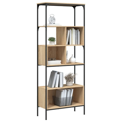 Bookcase 5-Tier Sonoma Oak 76x33x188.5 cm Engineered Wood