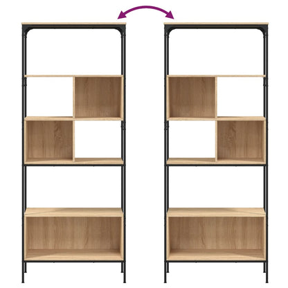 Bookcase 5-Tier Sonoma Oak 76x33x188.5 cm Engineered Wood