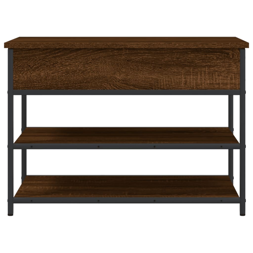 Shoe Bench Brown Oak 70x42.5x50 cm Engineered Wood