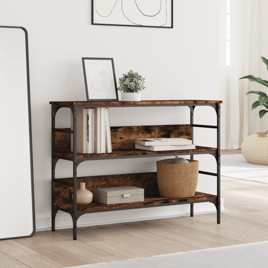 Console Table Smoked Oak 100x32x75 cm Engineered Wood