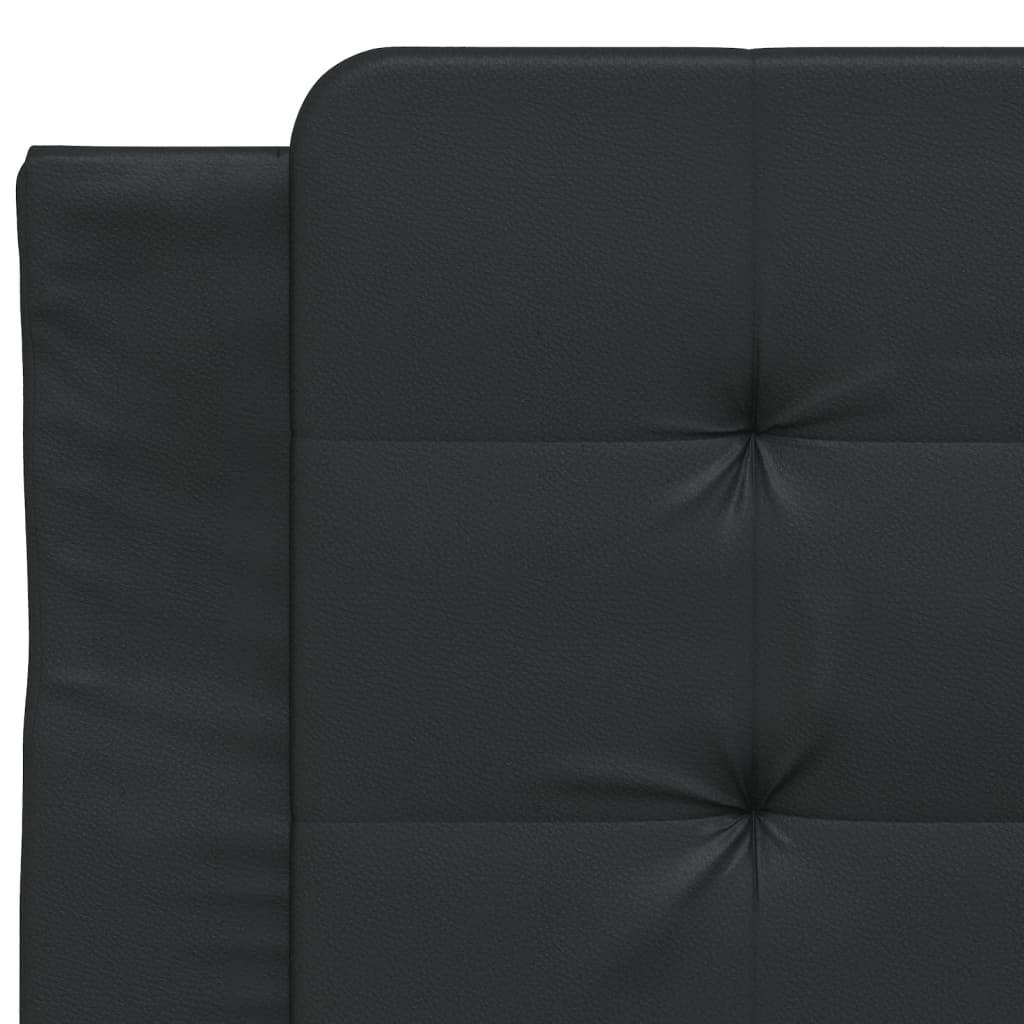 Bed Frame with Headboard Black 90x190 cm Single Faux Leather