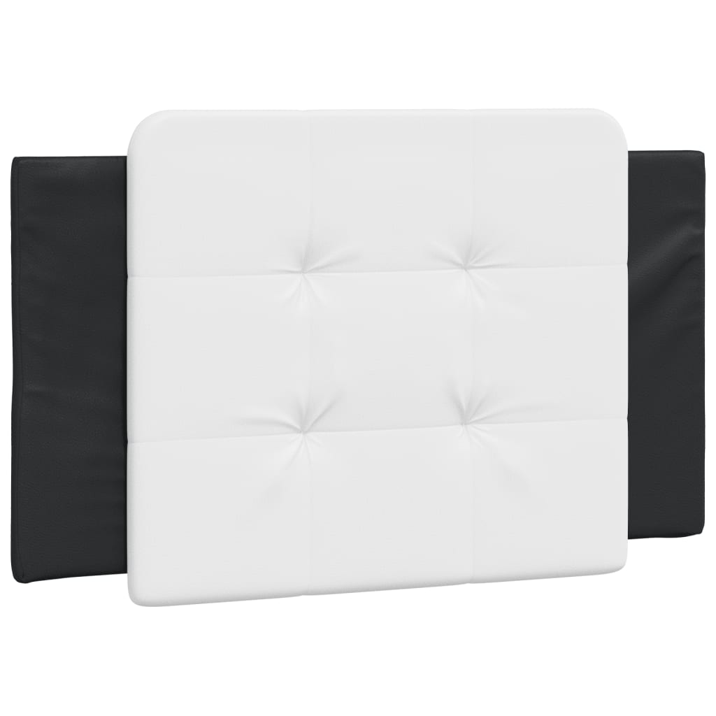 Bed Frame with Headboard Black and White 90x190 cm Single Faux Leather