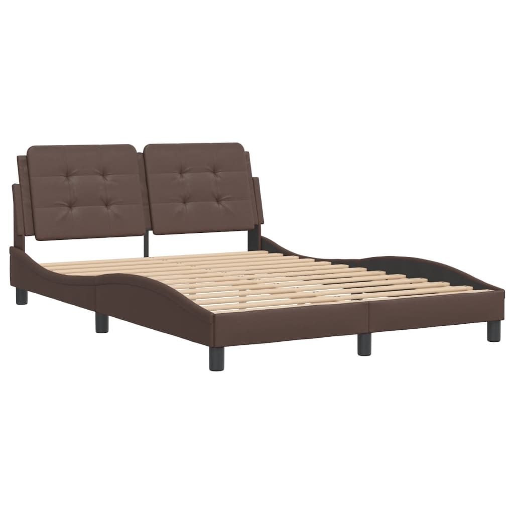 Bed Frame without Mattress Brown 140x200 cm Faux Leather