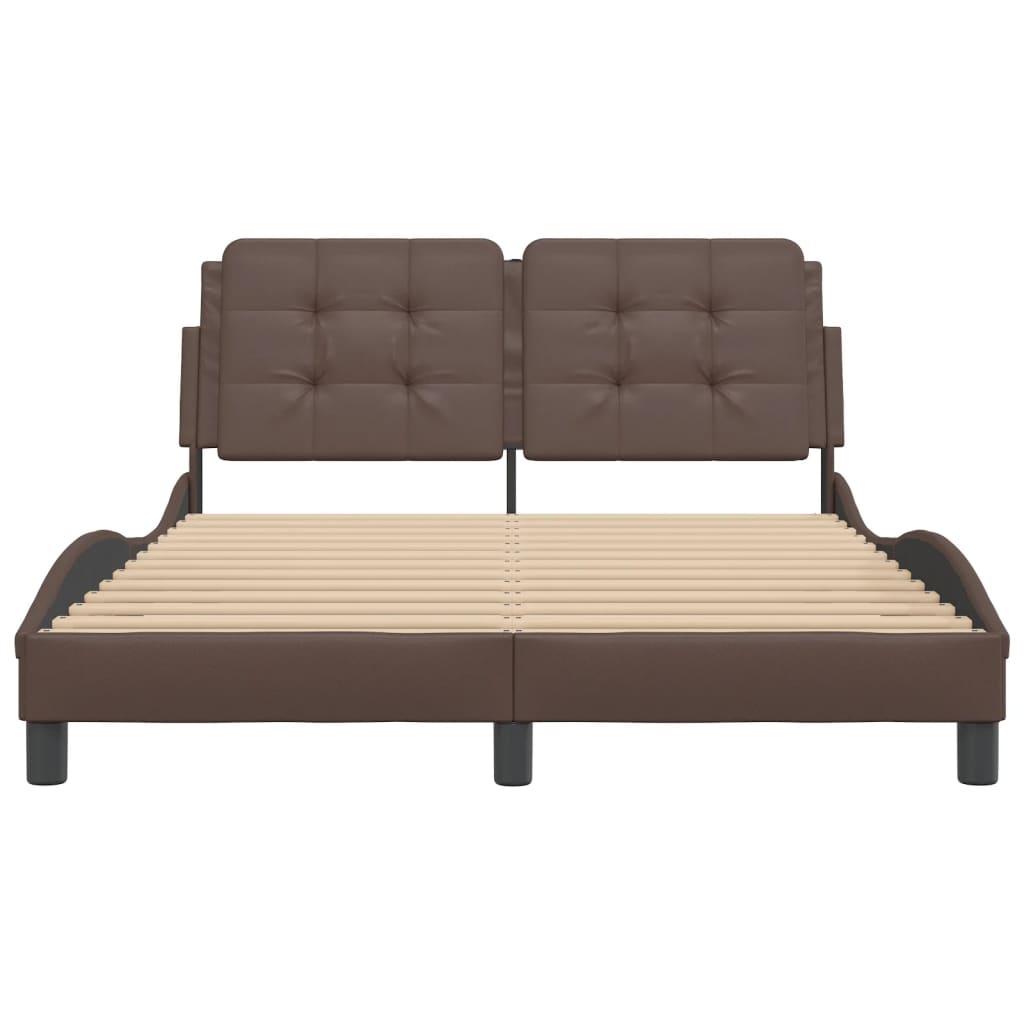 Bed Frame without Mattress Brown 140x200 cm Faux Leather