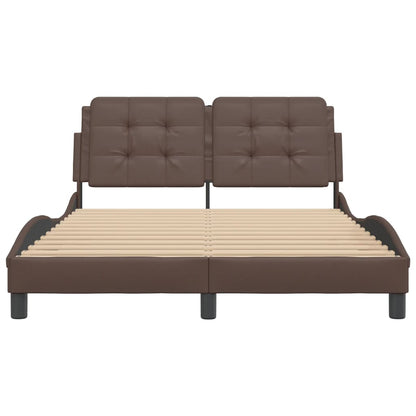 Bed Frame without Mattress Brown 140x200 cm Faux Leather