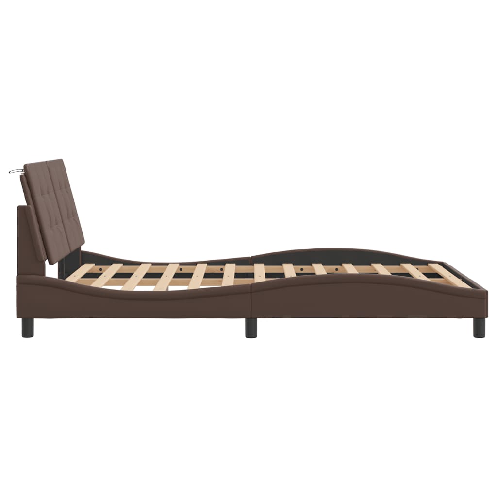 Bed Frame without Mattress Brown 140x200 cm Faux Leather