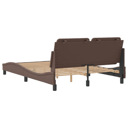 Bed Frame without Mattress Brown 140x200 cm Faux Leather