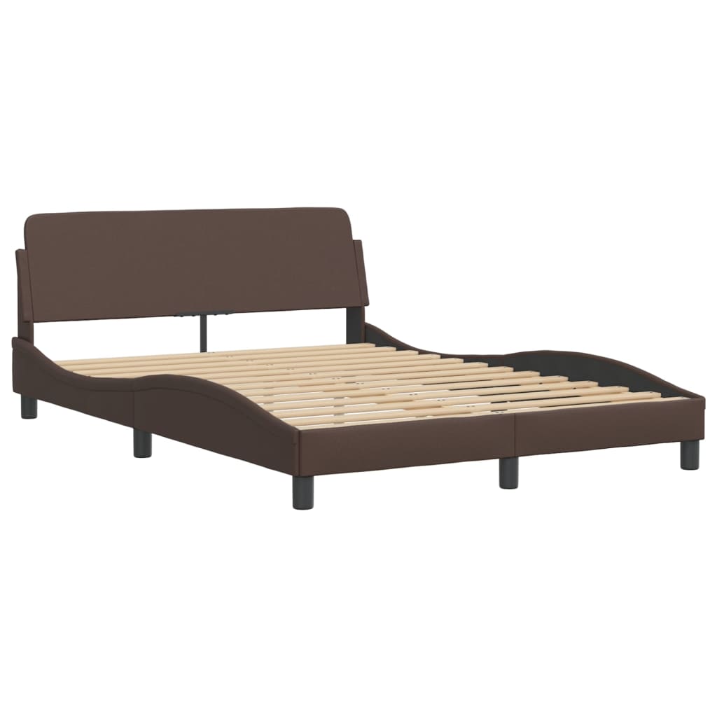 Bed Frame without Mattress Brown 140x200 cm Faux Leather