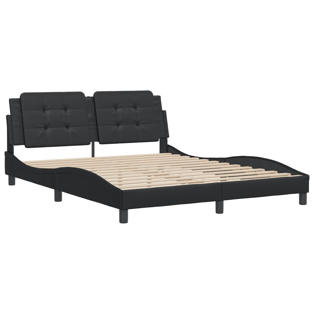 Bed Frame with Headboard Black 160x200 cm Faux Leather