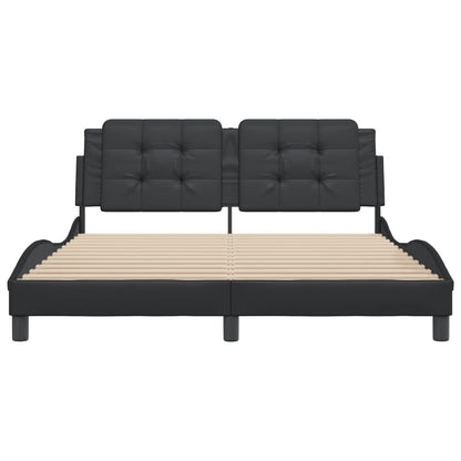 Bed Frame with Headboard Black 160x200 cm Faux Leather