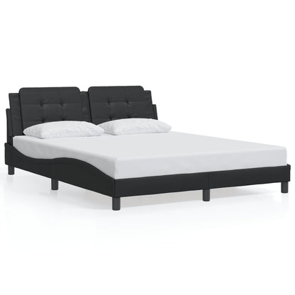 Bed Frame with Headboard Black 160x200 cm Faux Leather