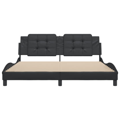 Bed Frame with Headboard Black 180x200 cm Super King Faux Leather