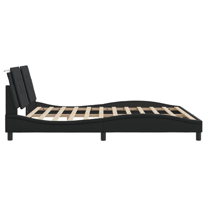 Bed Frame with Headboard Black 180x200 cm Super King Faux Leather