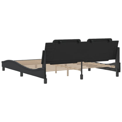 Bed Frame with Headboard Black 180x200 cm Super King Faux Leather