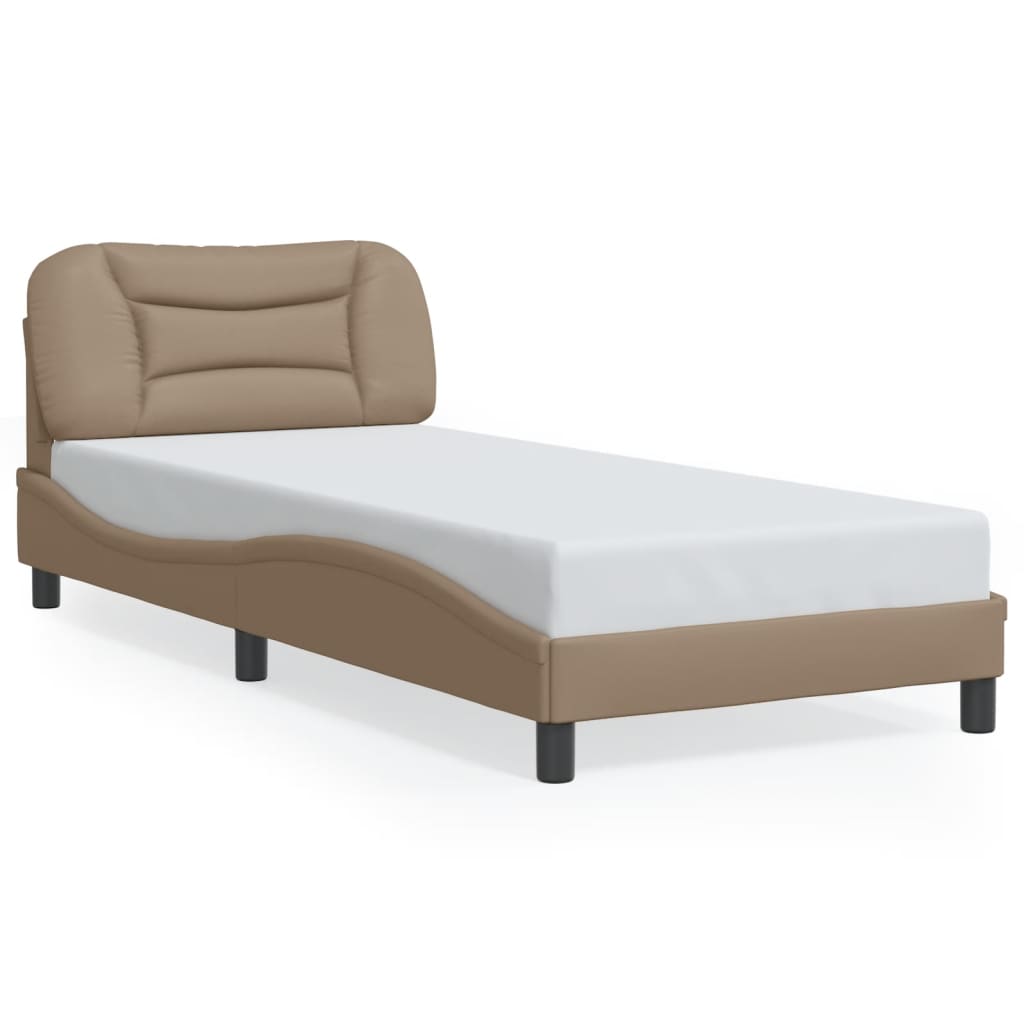 Bed Frame with LED Lights Cappuccino 80x200 cm Faux Leather