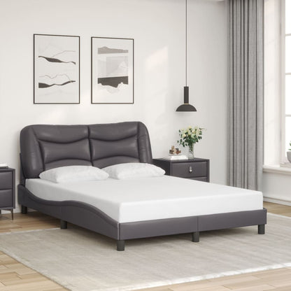 Bed Frame with LED without Mattress Grey 140x200 cm