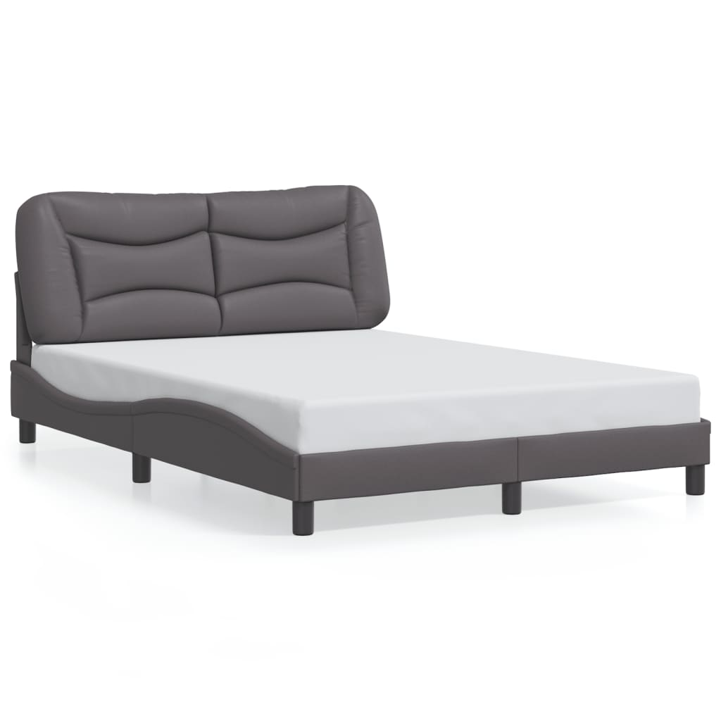 Bed Frame with LED without Mattress Grey 140x200 cm