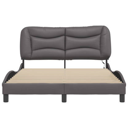 Bed Frame with LED without Mattress Grey 140x200 cm