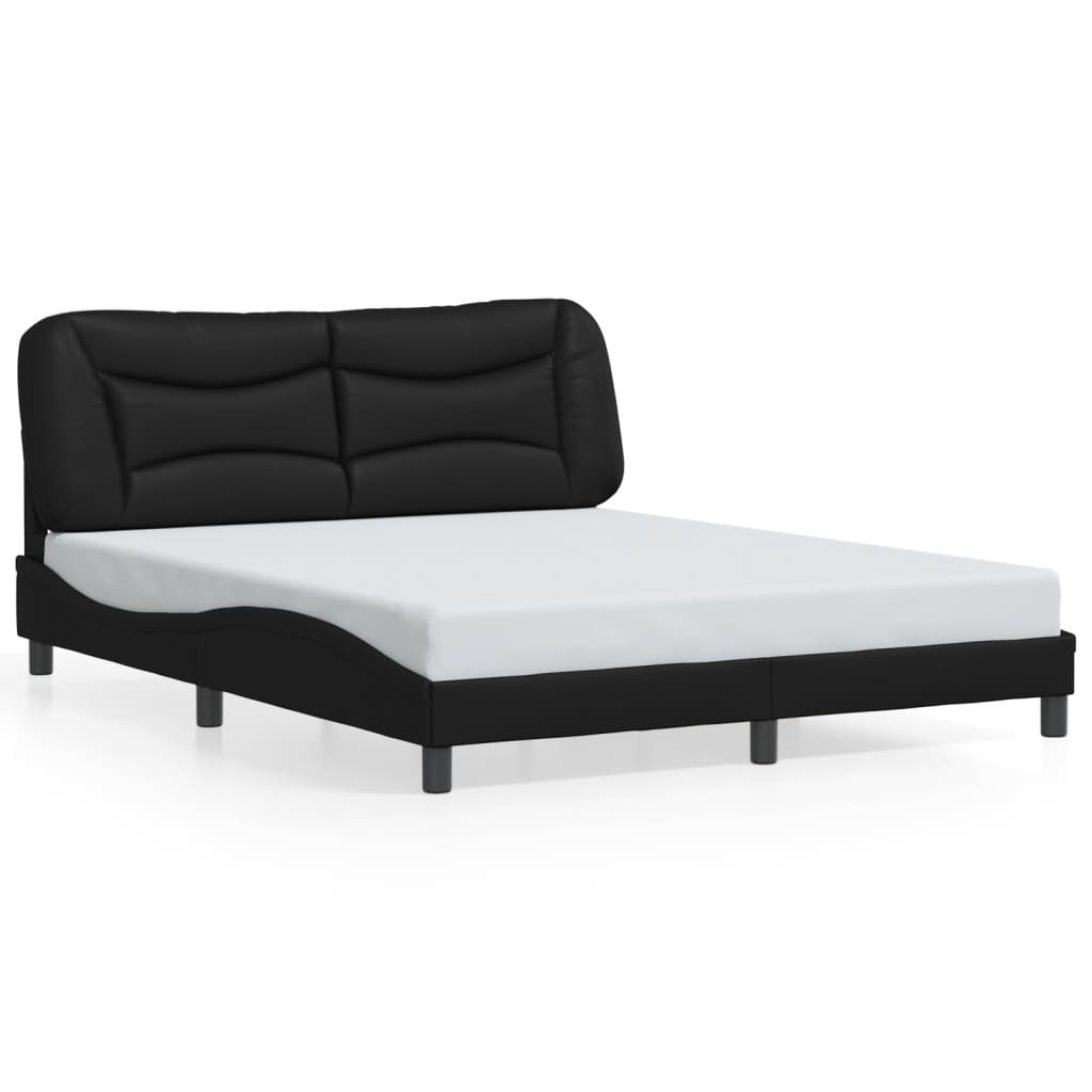 Bed Frame with LED without Mattress Black 160x200 cm