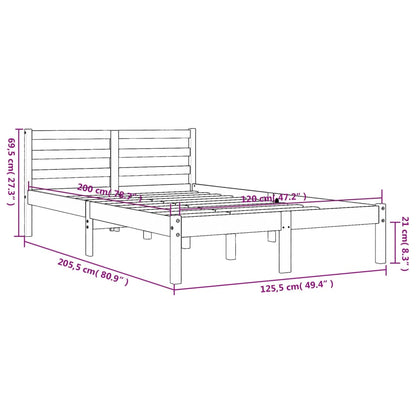 Bed Frame Wax Brown 120x200 cm Solid Wood Pine