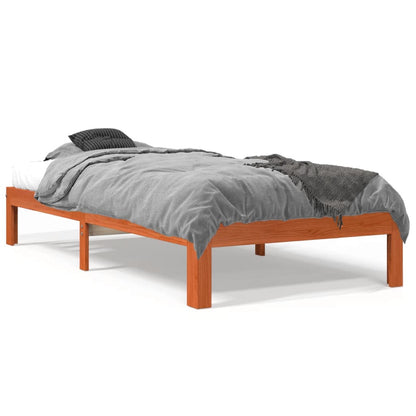 Bed Frame Wax Brown 90x190 cm Single Solid Wood Pine